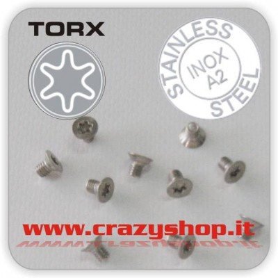 Viti Torx a Testa Svasata M4x6mm.